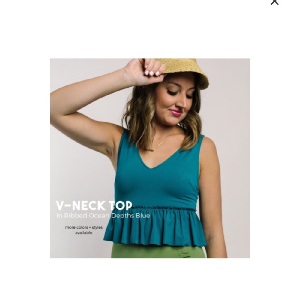 NWT Kortni Jeane V-Neck Swim Top- Teal